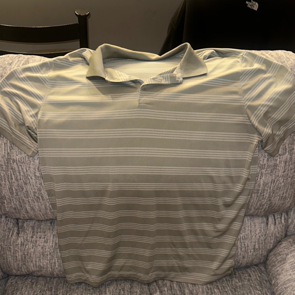 Men's Striped Nike Polo Shirt - Space Gray